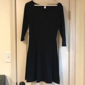 Black A-line Dress with 3/4 length sleeves